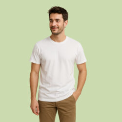 Camiseta algodón personalizada unisex con cuello redondo y costuras reforzadas