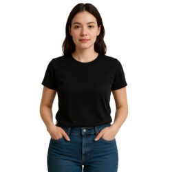 Camiseta algodón personalizada unisex con cuello redondo y costuras reforzadas