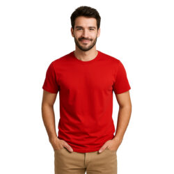 Camiseta algodón personalizada unisex con cuello redondo y costuras reforzadas