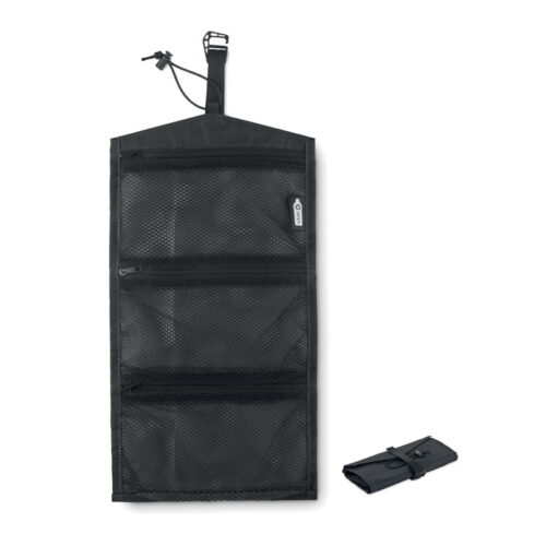 Organizador de viaje personalizado TRAVELI plegable y colgable de RPET reciclado
