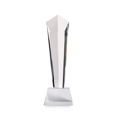 Premio de cristal DIAWARD con forma vertical y estuche elegante
