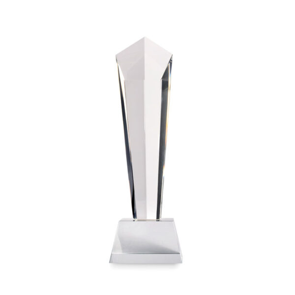 Premio de cristal DIAWARD con forma vertical y estuche elegante
