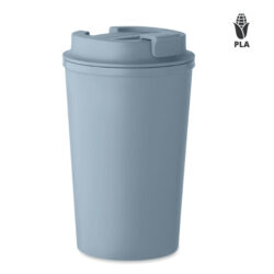 Vaso ecológico BEIBAKU de PLA con tapa y logotipo impreso, ideal para bebidas sostenibles y promociones corporativas eco-friendly.