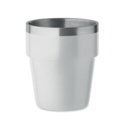 Vaso térmico ACERITO de 250 ml en acero reciclado, diseño apilable y acabado elegante, ideal para promociones sostenibles personalizadas.