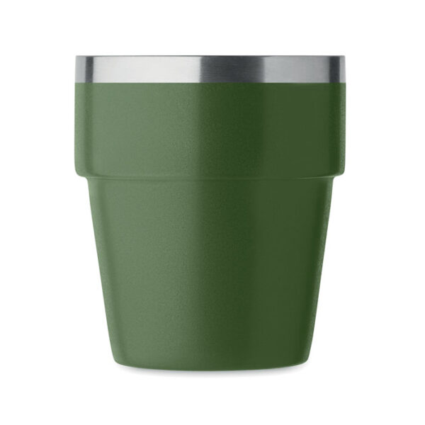 Vaso térmico ACERITO de 250 ml en acero reciclado, diseño apilable y acabado elegante, ideal para promociones sostenibles personalizadas.