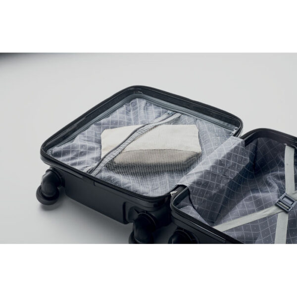 Maleta trolley ejecutiva negra de 14 pulgadas con ruedas giratorias y diseño compacto para viajes corporativos