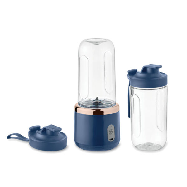 Licuadora portátil recargable BLENDIE con dos vasos de 400 ml y tapa con correa