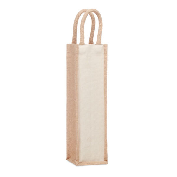 Bolsa ecológica para vino CAMPO DI VINO con asas de cuerda y diseño rústico
