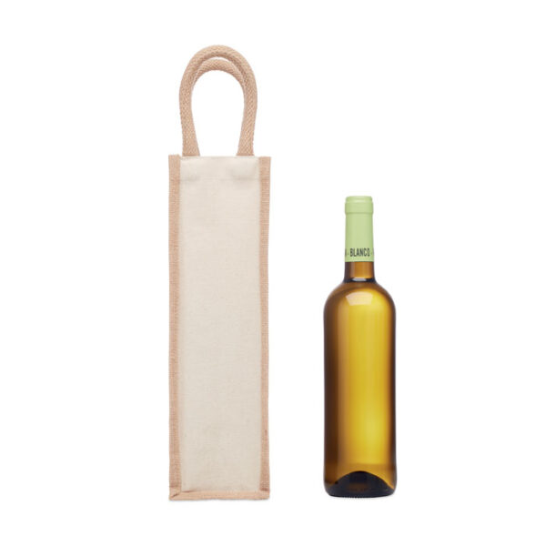 Bolsa ecológica para vino CAMPO DI VINO con asas de cuerda y diseño rústico