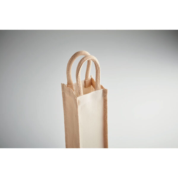 Bolsa ecológica para vino CAMPO DI VINO con asas de cuerda y diseño rústico