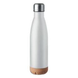 Botella térmica ASPEN CORK de acero inoxidable con base de corcho natural y tapa hermética, ideal para regalos corporativos sostenibles