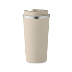 Vaso térmico de acero inoxidable personalizado BRACE+ con tapa hermética y cuerpo mate, ideal para bebidas en movimiento y campañas sostenibles.
