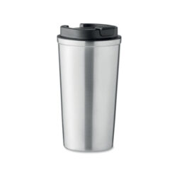 Vaso térmico de acero inoxidable personalizado BRACE+ con tapa hermética y cuerpo mate, ideal para bebidas en movimiento y campañas sostenibles.