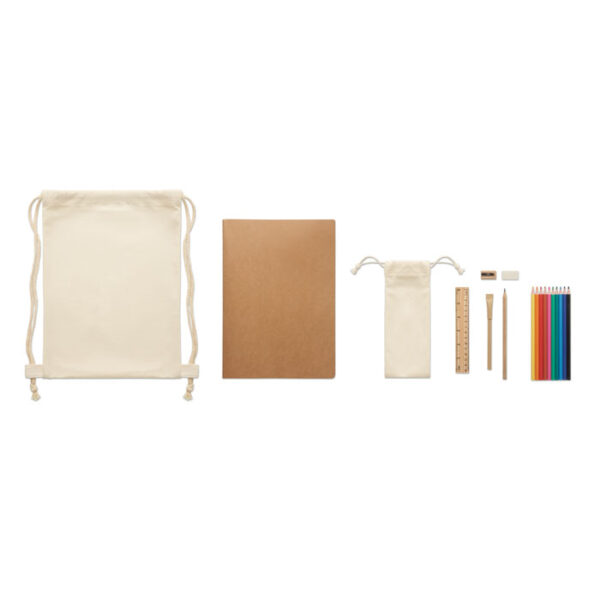 Set de dibujo ecológico para niños con bolsa de algodón y lápices