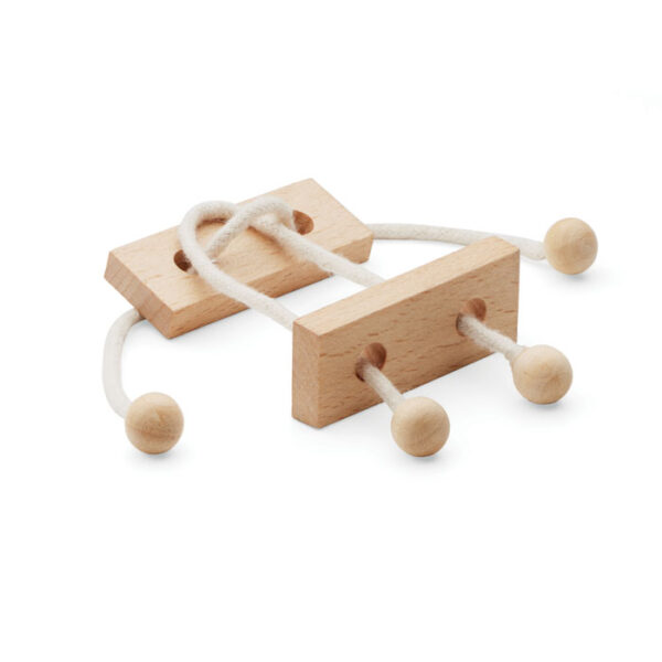 Rompecabezas ecológico de madera con cuerda NEURONA personalizado en caja reciclada