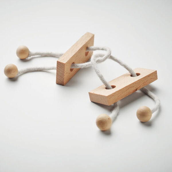 Rompecabezas ecológico de madera con cuerda NEURONA personalizado en caja reciclada