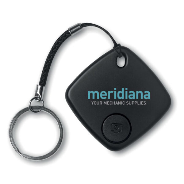 Localizador Bluetooth promocional con botón selfie y correa para llavero