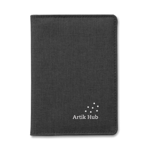 Porta pasaporte SHIELDOC RFID personalizado en poliéster jaspeado
