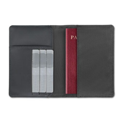 Porta pasaporte SHIELDOC RFID personalizado en poliéster jaspeado