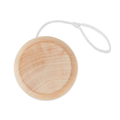 Yo-yo de madera personalizado ecológico con cuerda de algodón y grabado de logotipo