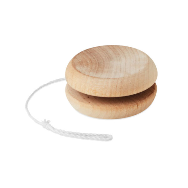 Yo-yo de madera personalizado ecológico con cuerda de algodón y grabado de logotipo
