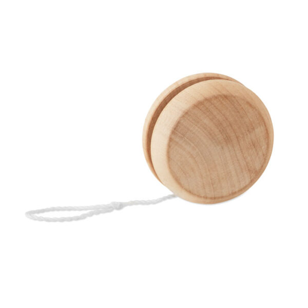 Yo-yo de madera personalizado ecológico con cuerda de algodón y grabado de logotipo