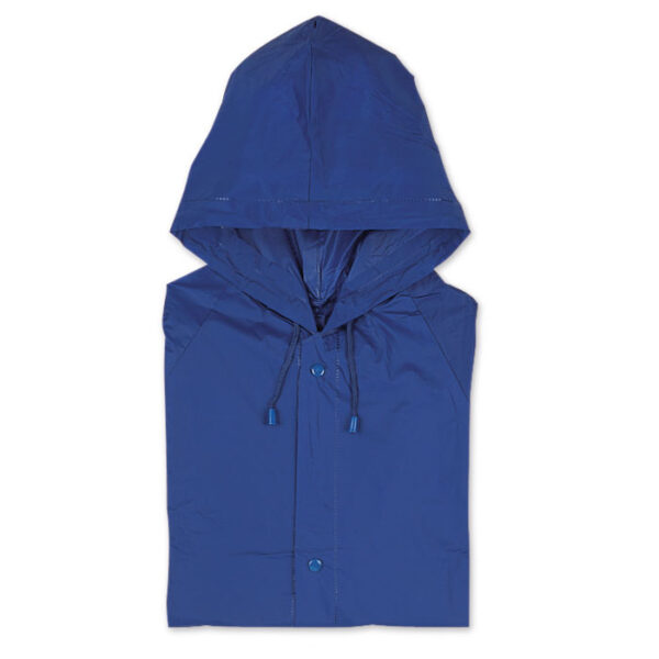 Impermeable personalizado con capucha modelo PROTECT, fabricado en PVC con bolsillos, ideal para eventos al aire libre y branding en días lluviosos.