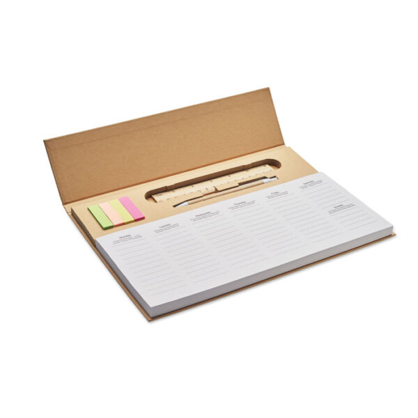 Planificador semanal MEMWEEK ecológico personalizado con accesorios