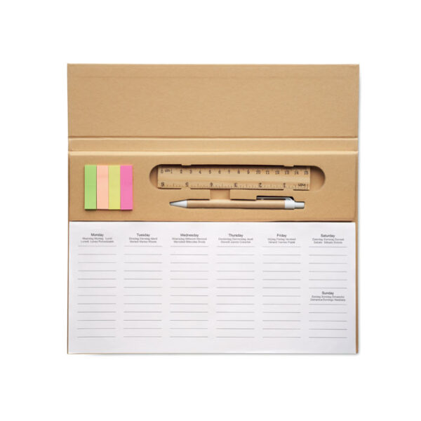 Planificador semanal MEMWEEK ecológico personalizado con accesorios