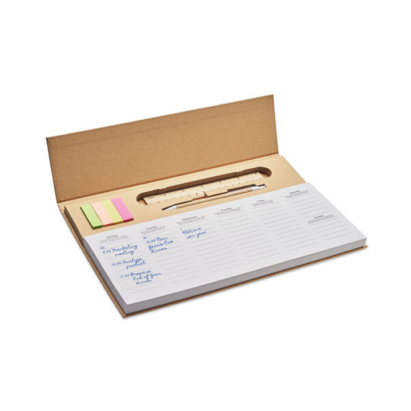 Planificador semanal MEMWEEK ecológico personalizado con accesorios