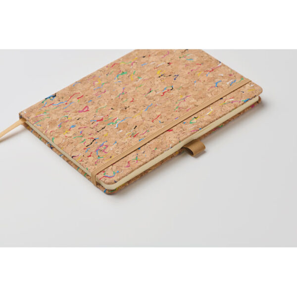 Libreta CORNOTA con tapas de corcho natural y toques de color, ideal para personalizar con logo