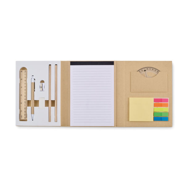 Set de papelería ecológico CENOTE personalizado con bolígrafo y accesorios