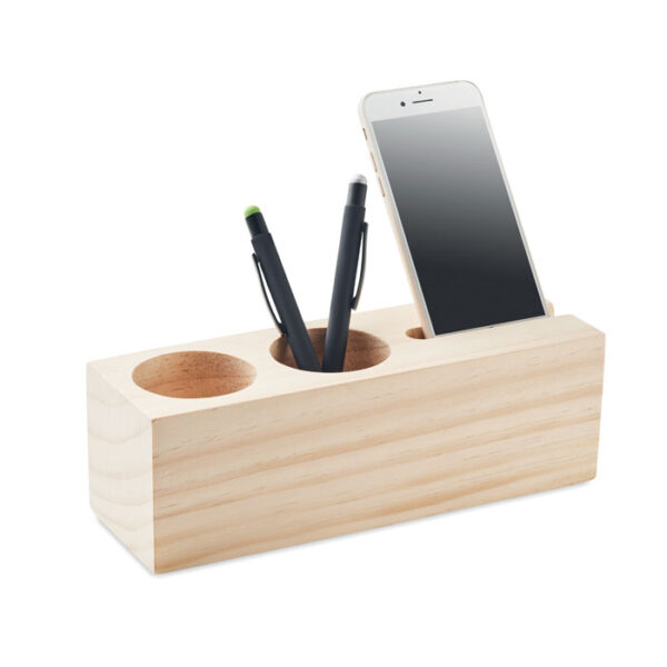 El soporte de madera con semillas THILA organiza tu escritorio y te permite plantar tréboles. Funcional, ecológico y perfecto para regalos corporativos.