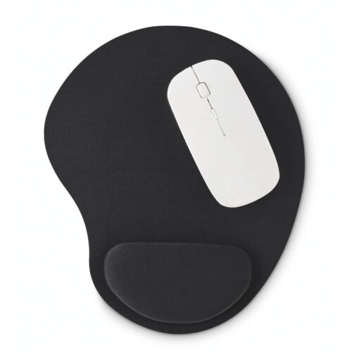 Mouse pad ergonómico personalizado con reposamuñecas de EVA y base antideslizante, ideal para personalización corporativa y uso prolongado en oficina