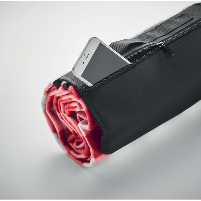 Manta de picnic ecológica personalizada CALY plegable con bolsillo y correa