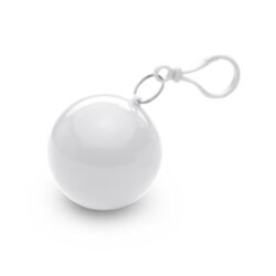 Poncho de lluvia personalizado NIMBUS en bola con mosquetón, ideal para promociones en eventos al aire libre y campañas de marca con utilidad.
