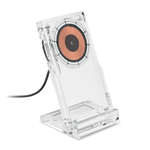 Cargador inalámbrico acrílico personalizado CRYL con soporte y carga rápida de 15 W
