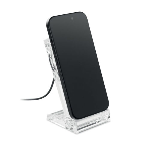 Cargador inalámbrico acrílico personalizado CRYL con soporte y carga rápida de 15 W