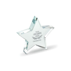 Trofeo de cristal con forma de estrella STARWARD en caja de regalo