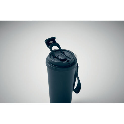 Vaso térmico TOPAZ LARGE con tapa multifuncional y correa de transporte en RPET