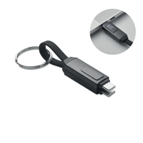 Cable de carga Tipo-C con pantalla LED y llavero portátil de 60 W