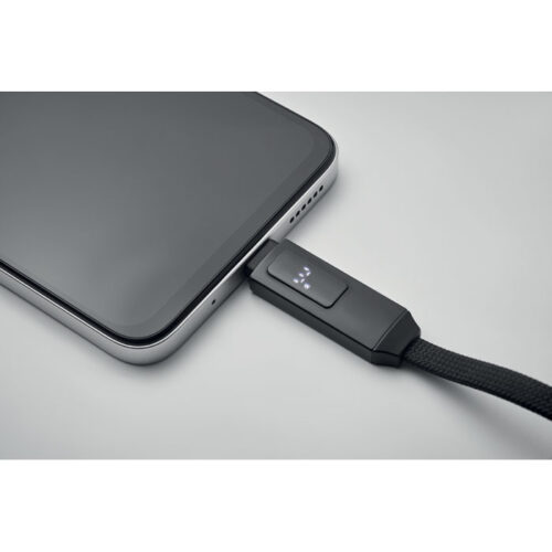 Cable de carga Tipo-C con pantalla LED y llavero portátil de 60 W
