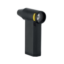 Soplador turbo portátil recargable con boquilla concentrada, 4 velocidades y luz LED integrado.