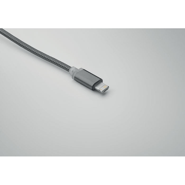 Llavero cable carga BLUE azul trenzado con conectores múltiples USB y Tipo-C