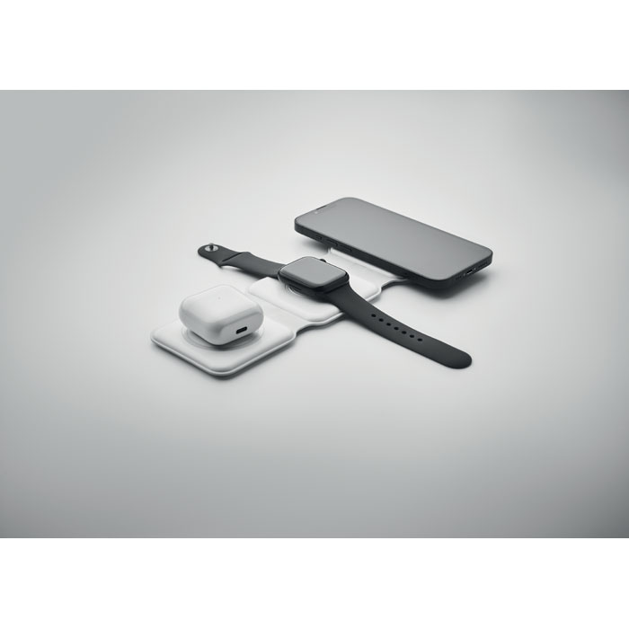 Base de carga inalámbrica plegable 3 en 1 de 15W para teléfono y iWatch