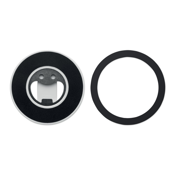 Soporte magnético blanco con abrebotellas para teléfono y MagSafe