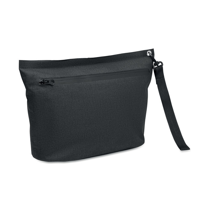 Bolsa multiusos BRENNA POUCH negra impermeable de RPET para documentos