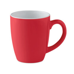 Taza de cerámica roja COLOUR TRENT de 290 ml con interior blanco y asa para regalo