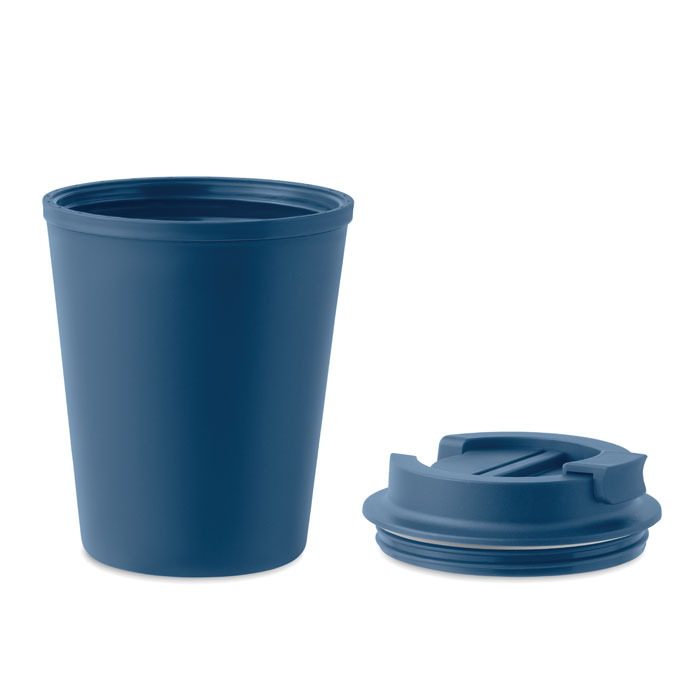 Vaso plástico verde TRIDUS de doble pared 300ml con tapa y ranura