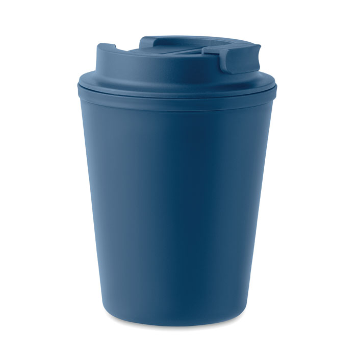 Vaso plástico verde TRIDUS de doble pared 300ml con tapa y ranura
